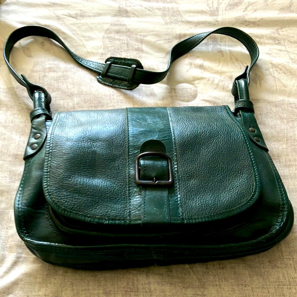 Forest Green Genuine Leather Shoulder Bag